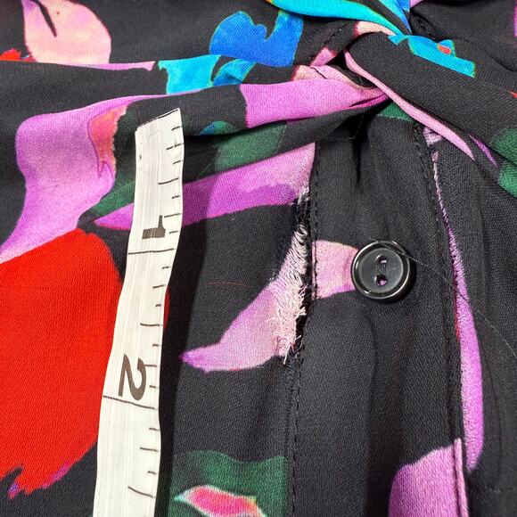 Parker Silk Blend Floral Maxi Dress Long Sleeve Size 0 Project Piece Upcycle - Picture 7 of 12